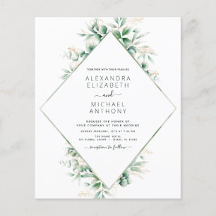 Budget Eucalyptus Greenery Elegant Wedding Flyer