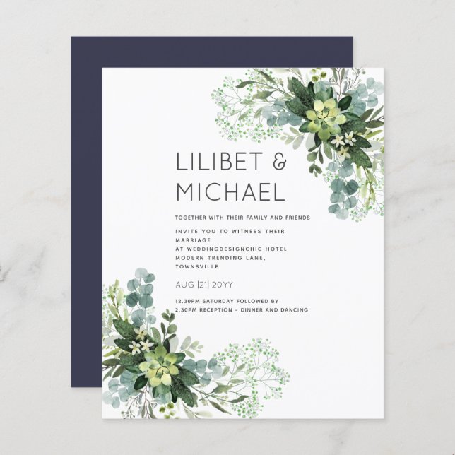 BUDGET  Eucalyptus Greenery Foliage Wedding (Front/Back)