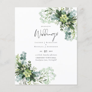 BUDGET Eucalyptus Greenery Foliage Wedding Flyer