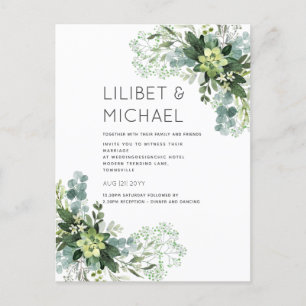 BUDGET Eucalyptus Greenery Foliage Wedding Postcard