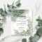 BUDGET Eucalyptus Greenery Gold Wedding Invitation