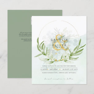 BUDGET Eucalyptus Greenery Gold Wedding QR CODE IN
