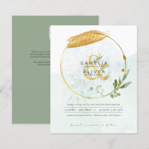 BUDGET Eucalyptus Greenery Gold Wedding QR CODE IN