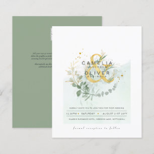 BUDGET Eucalyptus Greenery Gold Wedding QR CODE IN