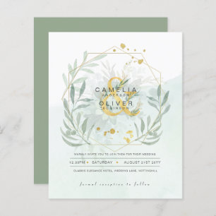 BUDGET Eucalyptus Greenery Gold Wedding QR CODE IN