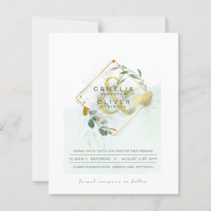 BUDGET Eucalyptus Greenery Gold Wedding QR CODE IN