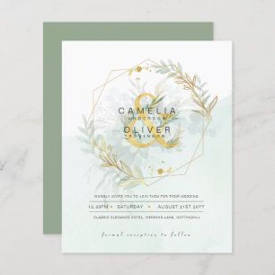 BUDGET Eucalyptus Greenery Gold Wedding QR CODE IN