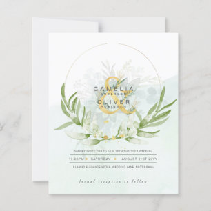 BUDGET Eucalyptus Greenery Gold Wedding QR CODE IN