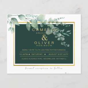 BUDGET Eucalyptus Greenery Gold Wedding QR CODE IN Flyer