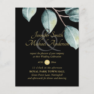 Budget Eucalyptus Greenery Leaves Wedding Invites