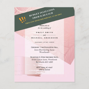 BUDGET EUCALYPTUS Greenery Leaves Wedding INVITES Flyer
