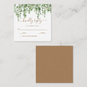 Budget Eucalyptus Greenery Leaves Wedding RSVP Card