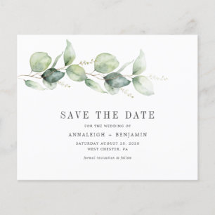 Budget Eucalyptus Greenery Photo Save the Date