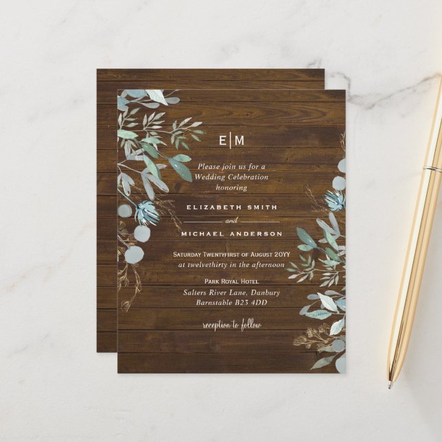 Budget Eucalyptus Greenery Rustic Wedding (Front/Back In Situ)