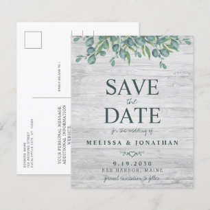 Budget Eucalyptus Greenery Save The Date Postcard