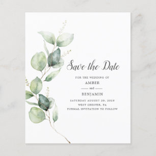 Budget Eucalyptus Greenery Script Save the Date