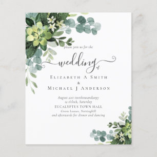 BUDGET Eucalyptus greenery Wedding Flyer