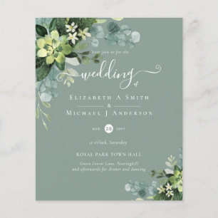 BUDGET  Eucalyptus greenery Wedding Flyer