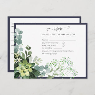 BUDGET  Eucalyptus Greenery Wedding Foliage Postca Postcard