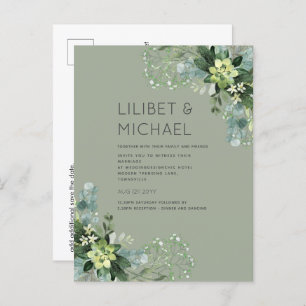 BUDGET  Eucalyptus Greenery Wedding Foliage Postcard