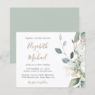 Budget Eucalyptus Greenery Wedding Invitation