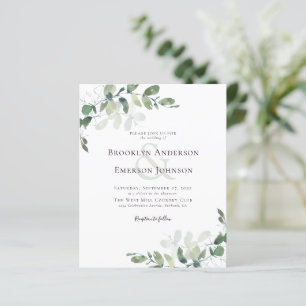 Budget Eucalyptus Greenery Wedding Invitation