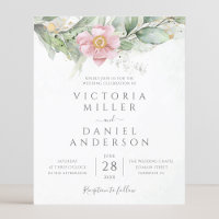 Budget Eucalyptus Greenery Wedding Invitation