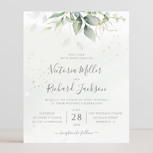 Budget Eucalyptus Greenery Wedding Invitation