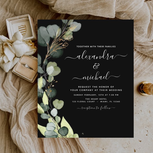 Budget Eucalyptus Greenery Wedding Invitation (Creator Uploaded)