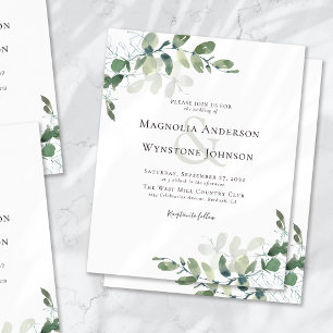 Budget Eucalyptus Greenery Wedding Invitation