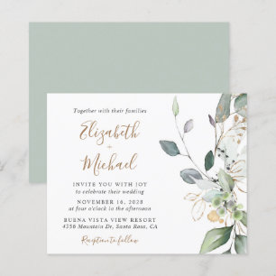Budget Eucalyptus Greenery Wedding Invitation