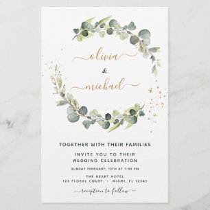 Budget Eucalyptus Greenery Wedding Invitations