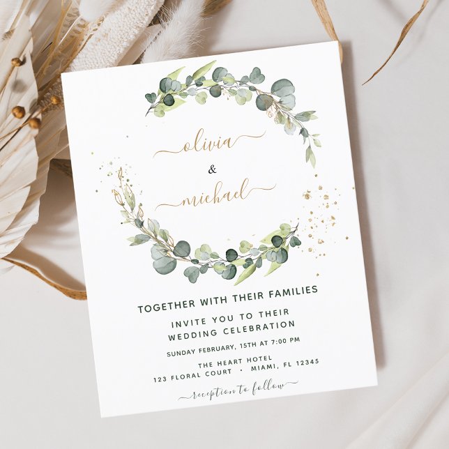Budget Eucalyptus Greenery Wedding Invitations (Creator Uploaded)