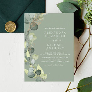 Budget Eucalyptus Greenery Wedding Invitations