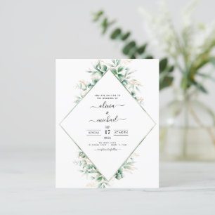 Budget Eucalyptus Greenery Wedding Invitations