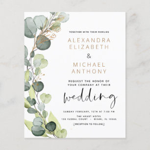 Budget Eucalyptus Greenery Wedding Invitations Flyer
