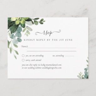 BUDGET  Eucalyptus Greenery Wedding Postcard