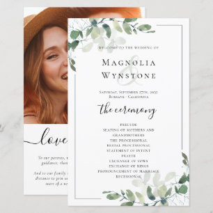BUDGET Eucalyptus Greenery Wedding Program