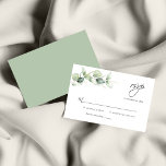Budget Eucalyptus Greenery Wedding RSVP Card<br><div class="desc">TIP: Matching items available in this collection. Our botanical eucalyptus wedding collection features watercolor foliage and modern typography in dark grey text. Use the "Customise it" button to further re-arrange and format the style and placement of text. Could easily be repurpose for other special events like anniversaries, baby shower, birthday...</div>