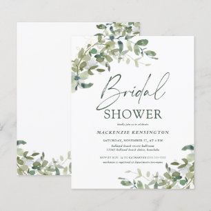 Budget Eucalyptus Ivy Bridal Shower Invitation