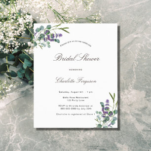 Budget eucalyptus lavender bridal shower