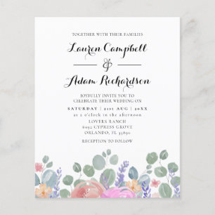 Budget Eucalyptus & Lavender Watercolor Wedding