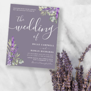 Budget Eucalyptus & Lavender Wedding Invitation