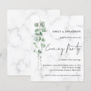 Budget Eucalyptus Marble Wedding Evening Party 