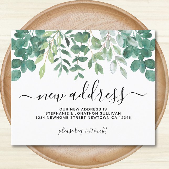 Budget Eucalyptus New Address Announcement Card (Creator Uploaded)