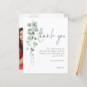 Budget Eucalyptus Photo 30th Birthday Thank You