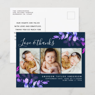 Budget Eucalyptus Photo Baby Thank You Postcard