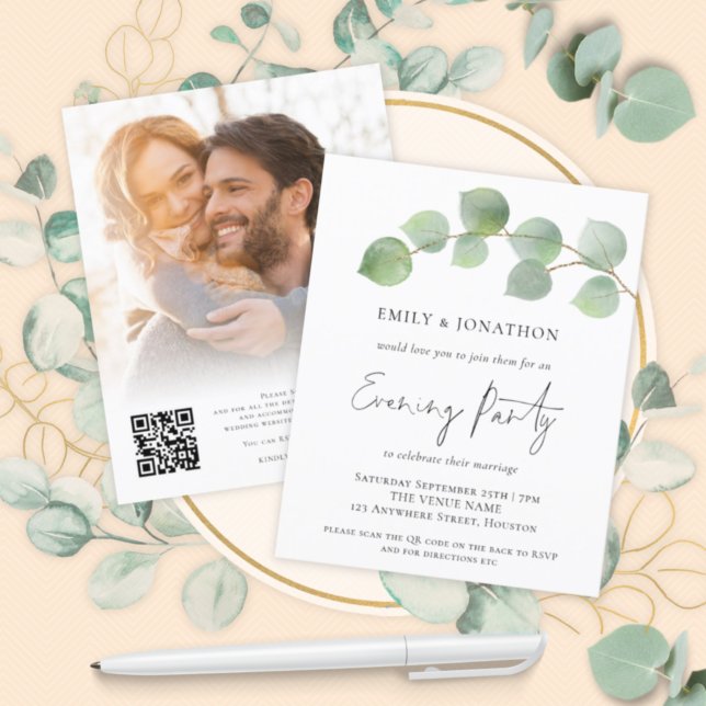 BUDGET Eucalyptus Photo QR Wedding Evening Party (Creator Uploaded)