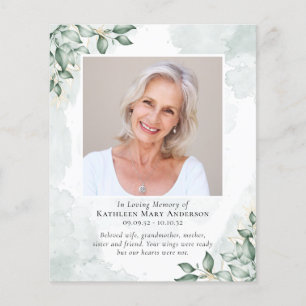 Budget Eucalyptus Photo Sympathy Thank You Card