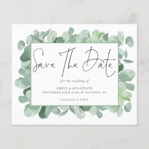 Budget Eucalyptus Photo Wedding Save The Date